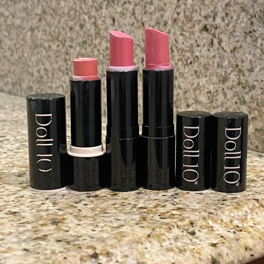 Doll 10 Pampered Core Lipstick & Pretty in Pink Lipstick Bundle Lot of 3